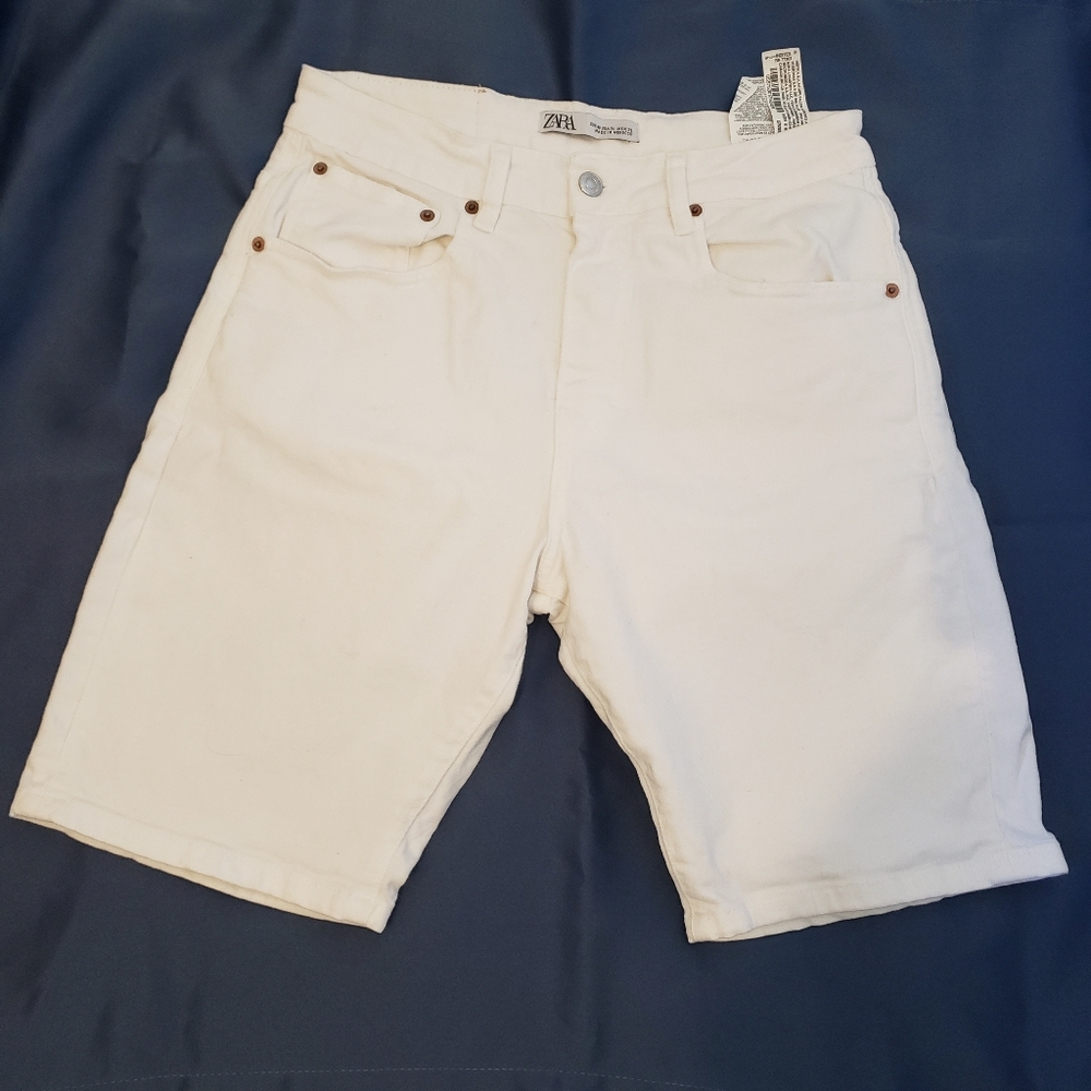 Zara Denim Men White shorts